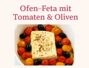 Ofen Feta mit Tomaten und Oliven