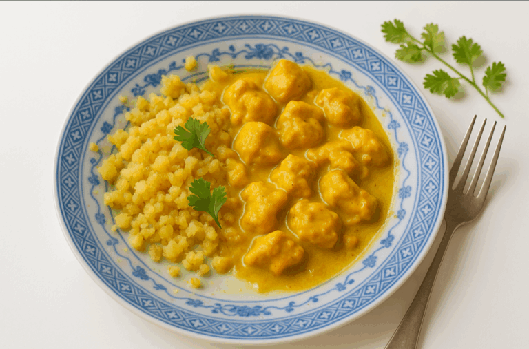 Blumenkohlreis mit Curryhähnchen
